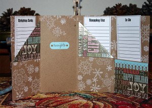 Christmas planner, inside view