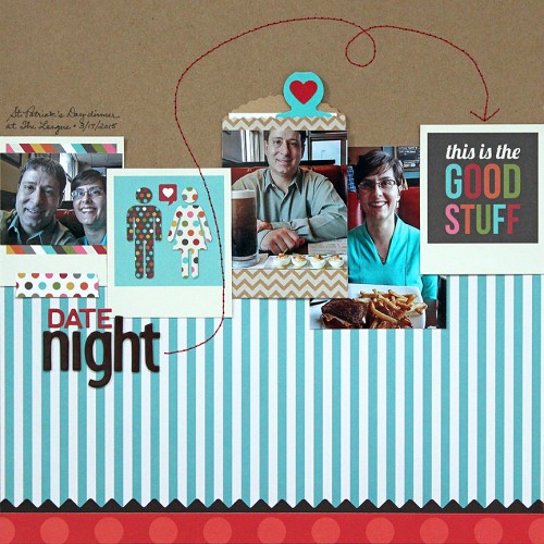 This is a 1-page, 3-photo scrapbook page made with Simple Stories supplies.