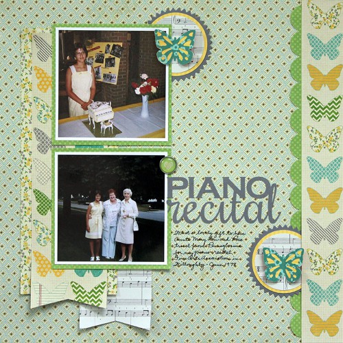 Piano recital scrapbook page by Janice Daquila-Pardo