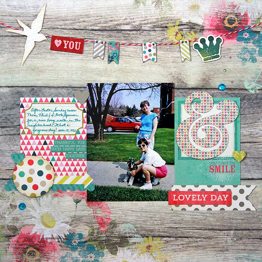 This is a one-page, one-photo scrapbook page using My Mind's Eye products.