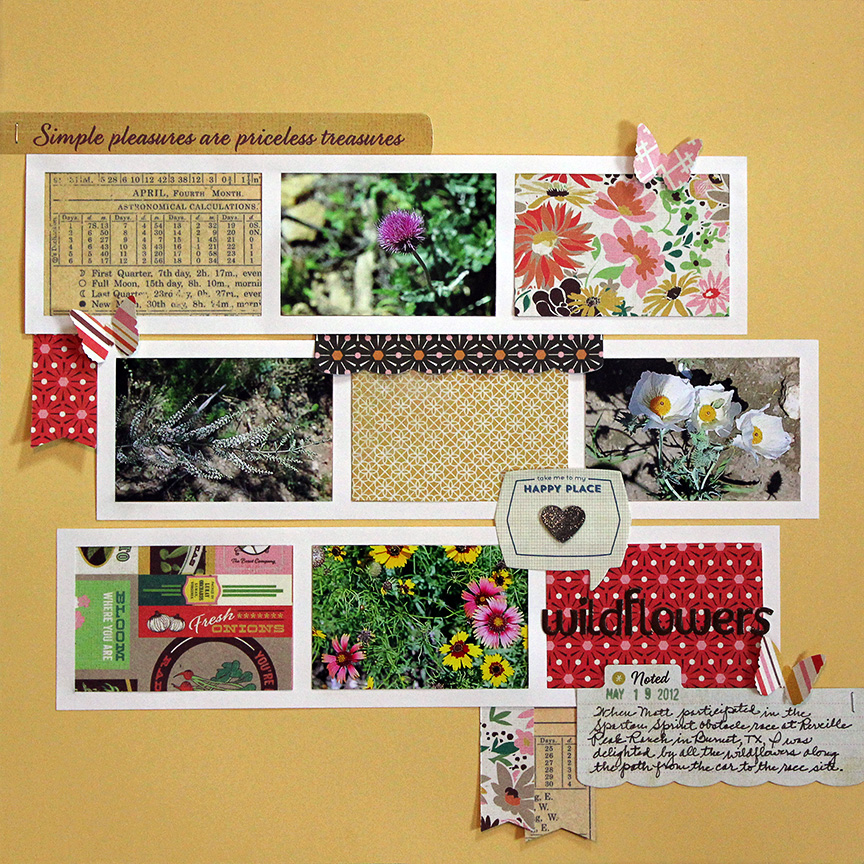 This scrapbook layout uses the Basic Grey Herbs and Honey collection.
