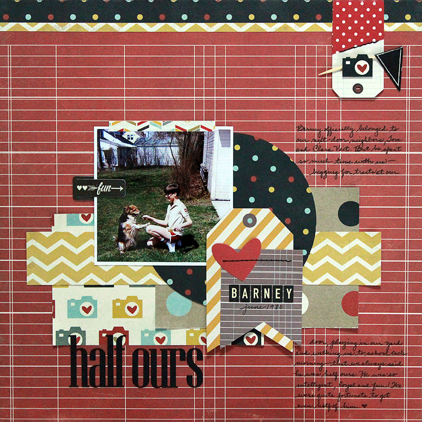Half ours is a scrapbook page with one photo and products from Simple Stories.