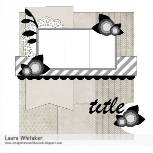 I followed this Stuck?! Sketches June 15th sketch on this scrapbook layout.