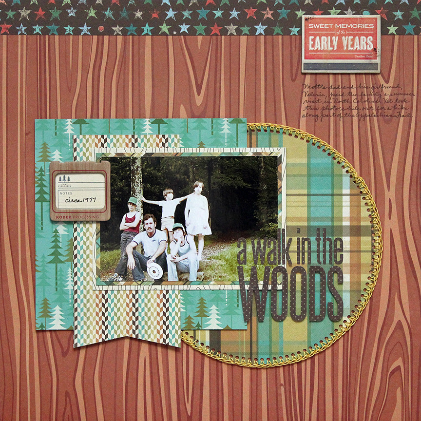 This is a scrapbook layout  using  products from We R Memory Keepers.