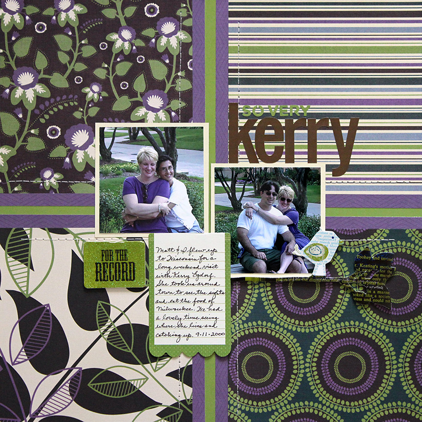 So very Kerry is a scrapbook layout  based on the My Scraps and More September sketch.