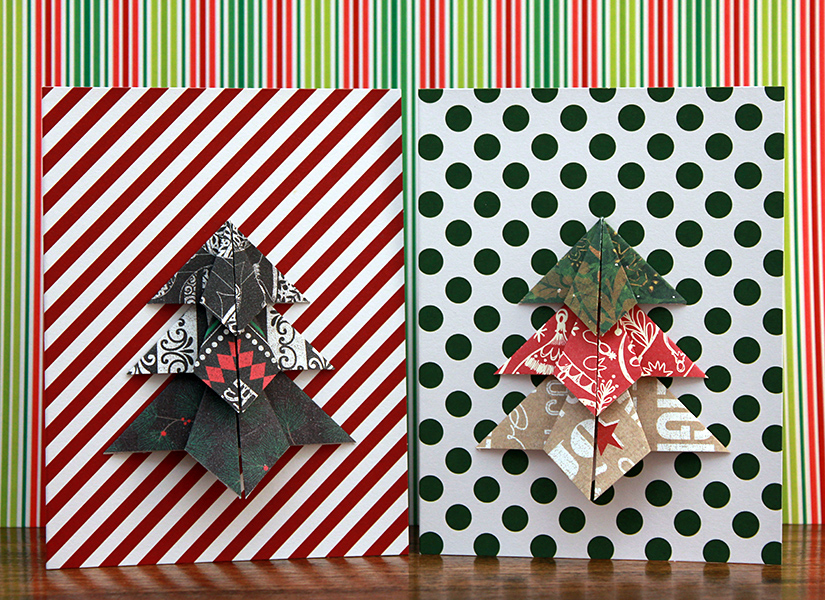 Our Christmas card this year features an origami fold Christmas tree.