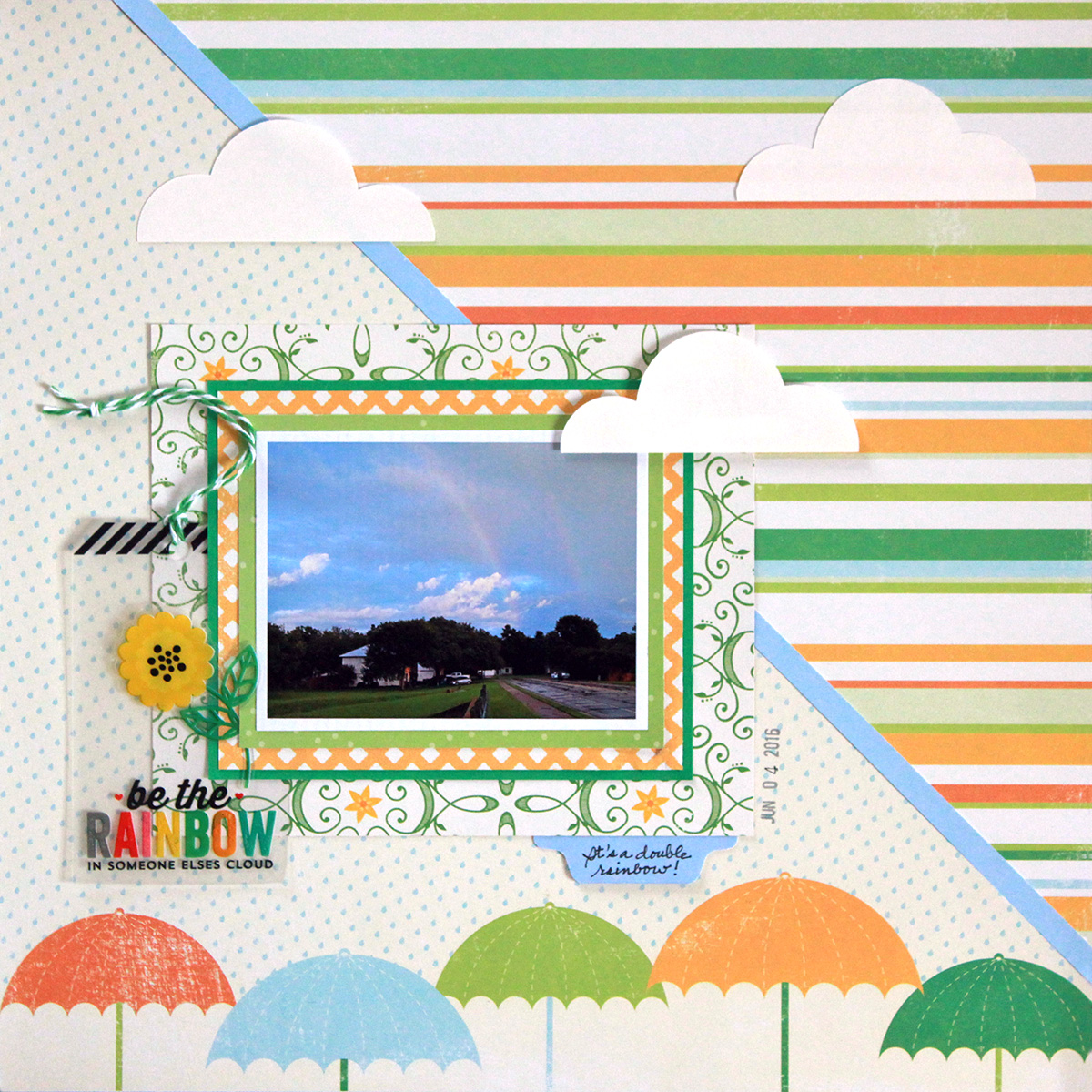 This one-photo scrapbook page uses Making Memories products.