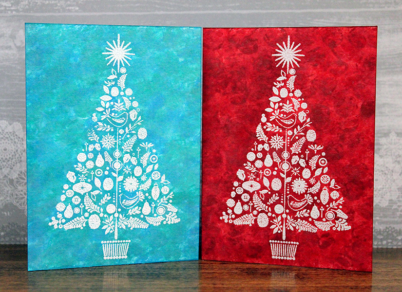 Christmas cards 2016: turquoise and red