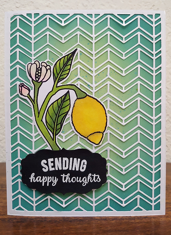 I created this lemon card for the Encouraging Cards for Seniors challenge at Ellen Hutson's blog.