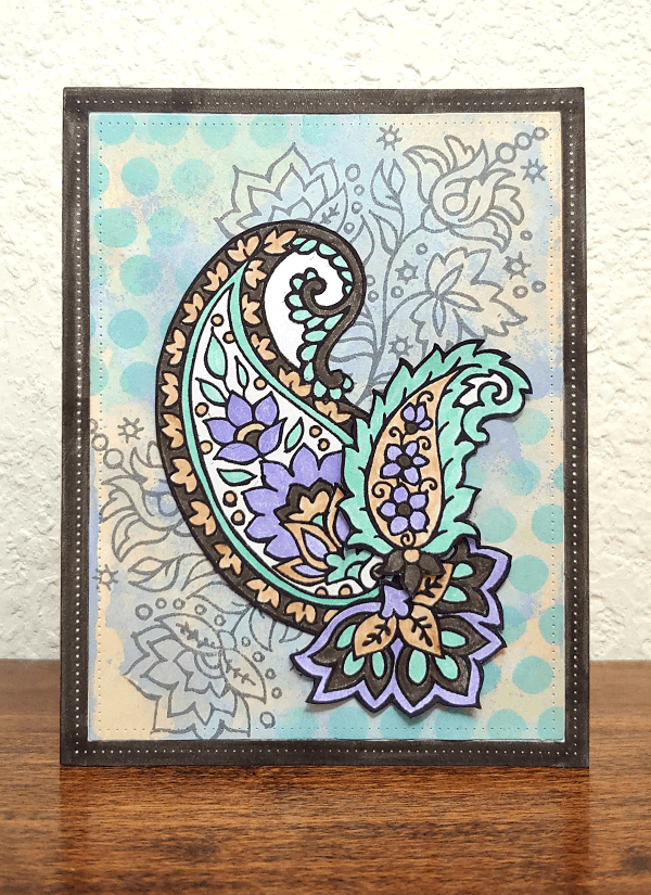 Bohemian paisley card by Janice