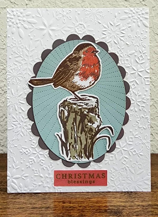 Christmas blessings robin card by Janice