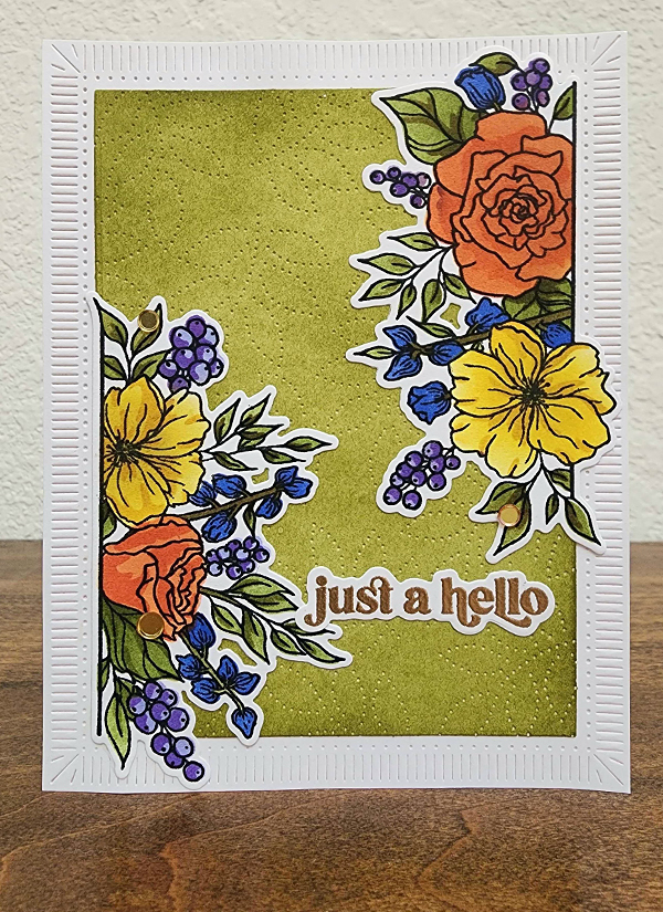 Just a hello floral card by Janice